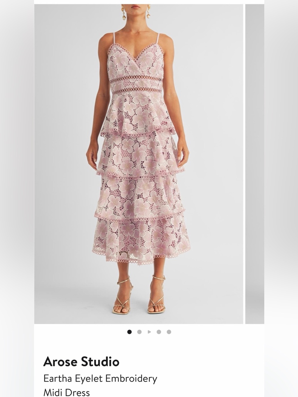Pink Eyelet Embroidered Tiered Skirt